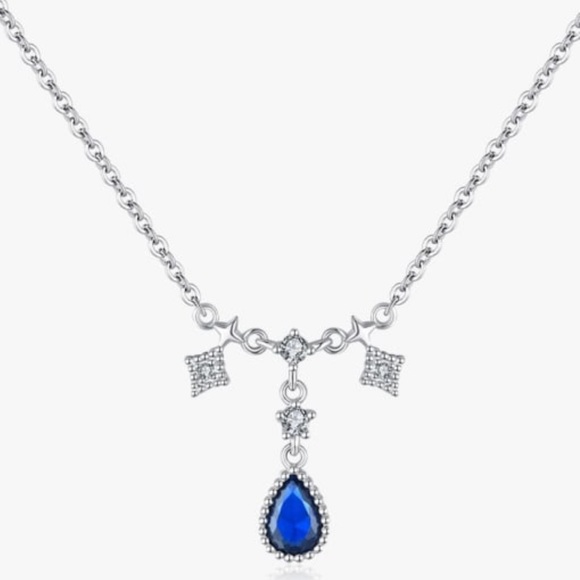 Jewelry - Solid Sterling silver 925 Sapphire Necklace